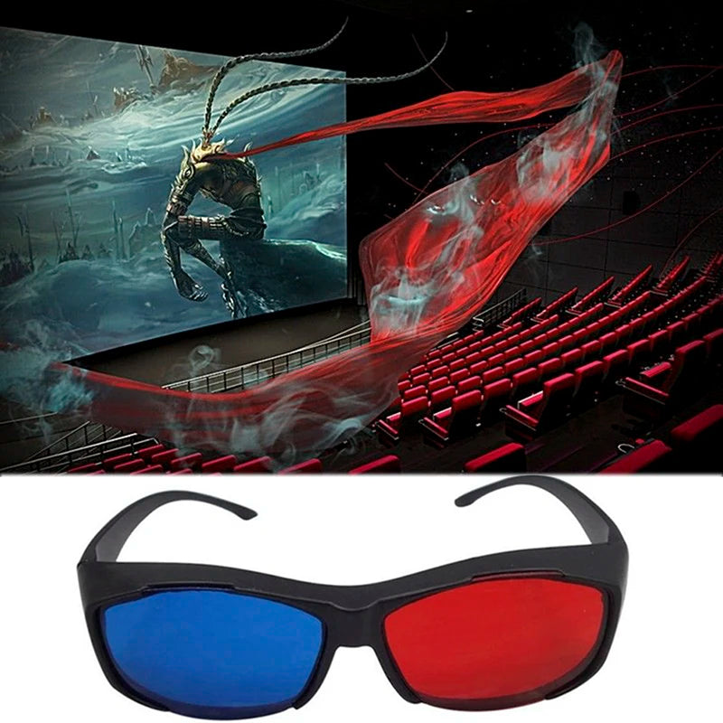 3D Anaglyph Glasses Red Blue Lens - Black Frame for Immersive Movies Tidesmit