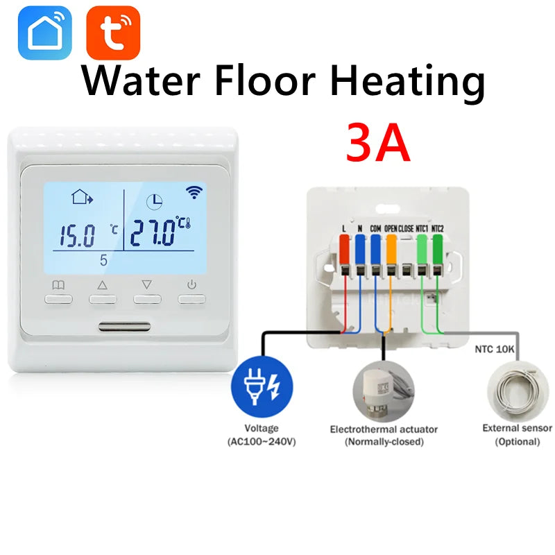 WiFi Heat Floor Programmable Thermostat 220V 16A Electric Home Underfloor Warm Heating Temperature Controller APP Remote Control