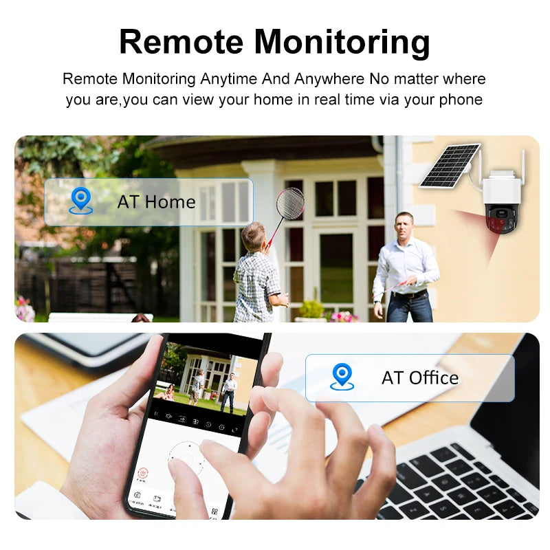 20MP Outdoors Wifi Camera 10K HD Three Screens Security PTZ IP Camera 10X Digital Zoom Lens Human AI Auto Detect Tracking Camera