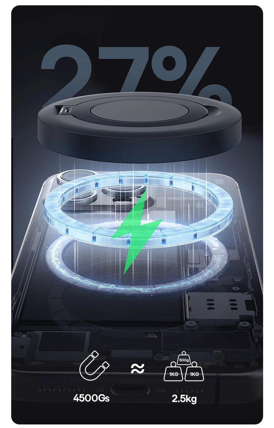 Magnetic Wireless Charger for iPhone 16 15 | MagSafe Compatible Stand Tidesmit