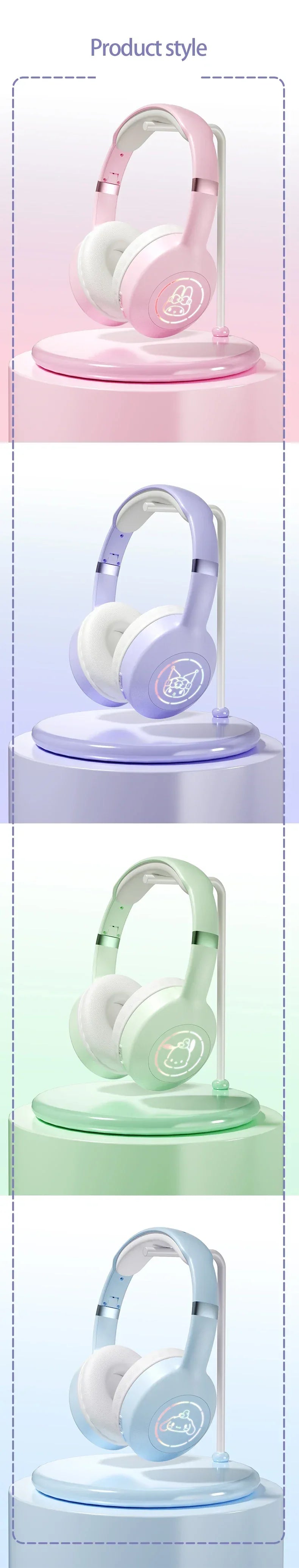 Kuromi Tidesmit Wireless Stereo Bluetooth Headphones - 3 Color Options Tidesmit