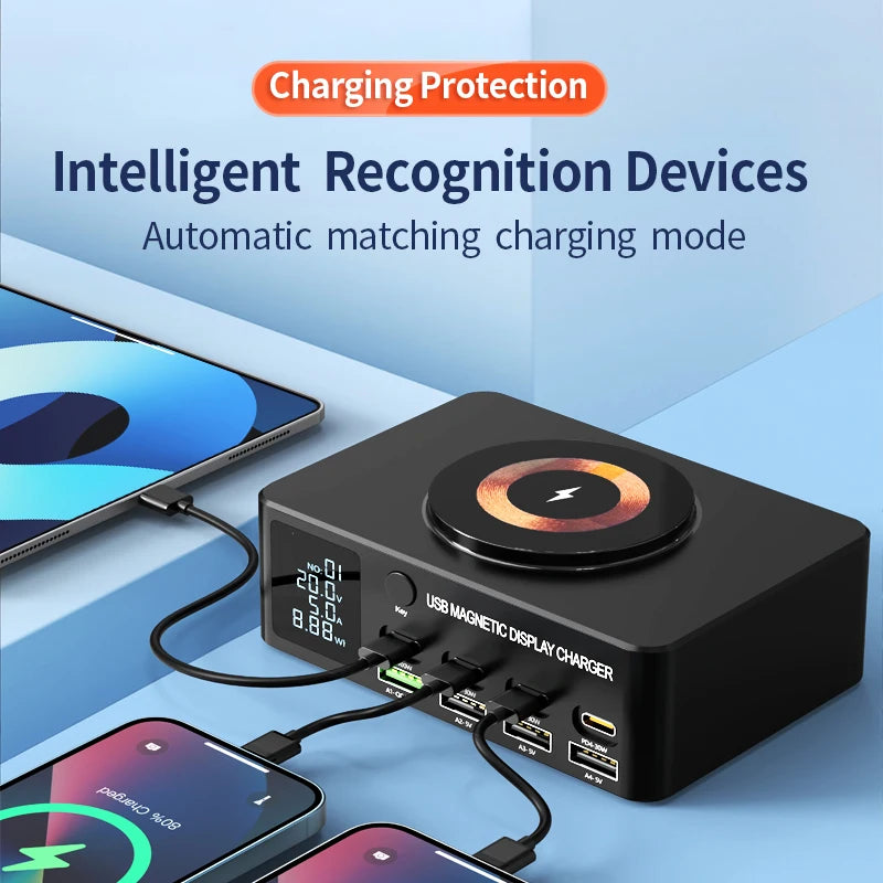 220W GaN USB-C Fast Charger Station for Multi-Device Charging Tidesmit