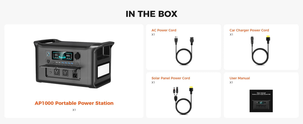 CTOLITY AP200 AP1000 Black style 200W/1800W Portable Power Station 192Wh/1024Wh 60000mAh/320000mAh LiFePO4 Battery Solar Generator UPS Function Emergency Power Supply for Camping Outdoor