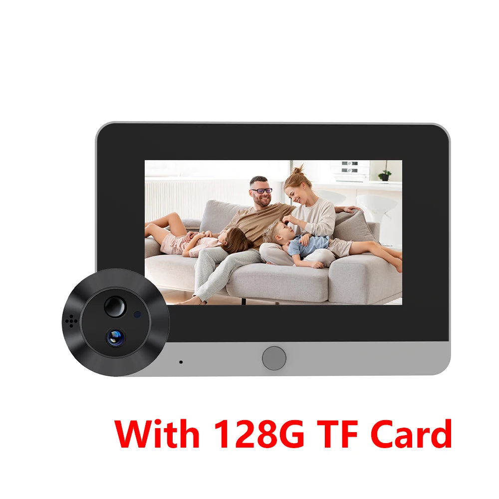 5Inch 10000mAh Two Way Audio 2MP Tuya SmartLife WiFi Digital Door Eye Peephole Viewer Infrared 940NM Night Vision PIR Camera