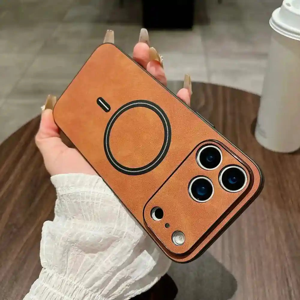 MagSafe Leather Phone Case: Slim Shockproof Cover for iPhone 16 & 17 Tidesmit