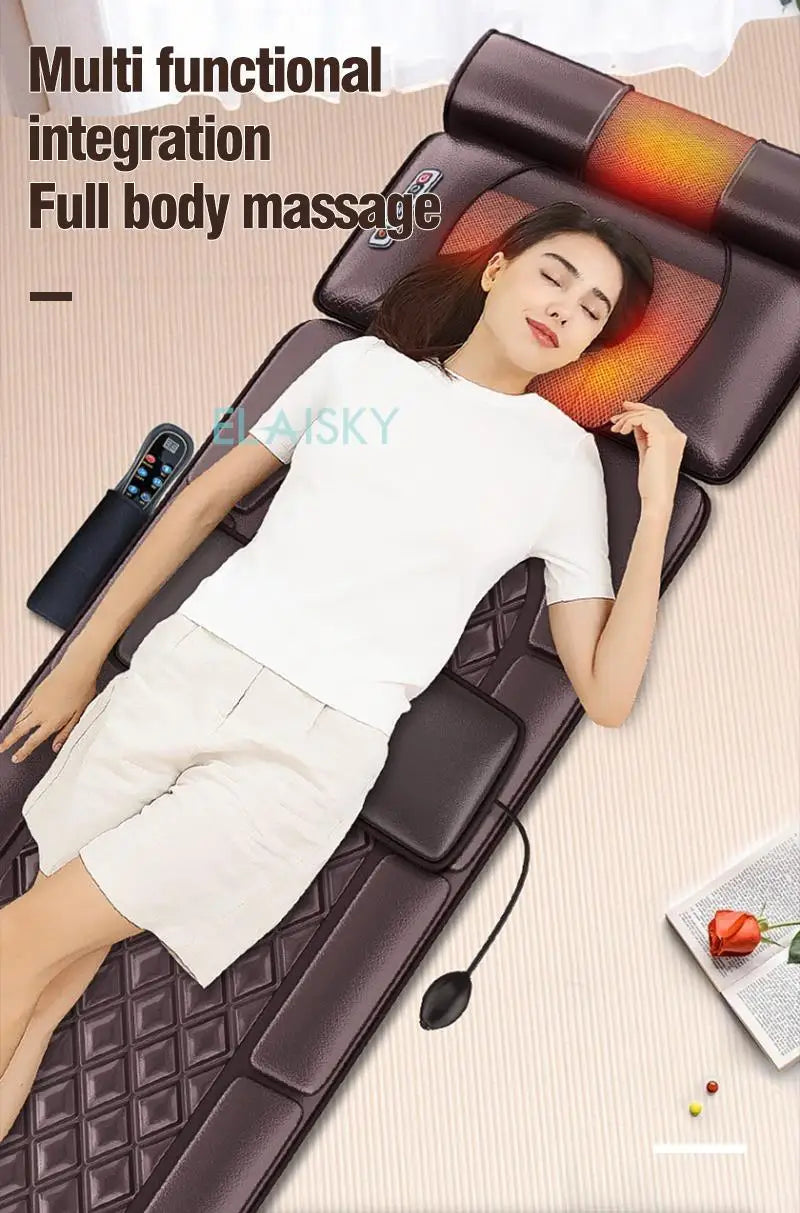 Full Body Massage Mattress with Heat Therapy & Vibration - Grey Massage Chairs Tidesmit