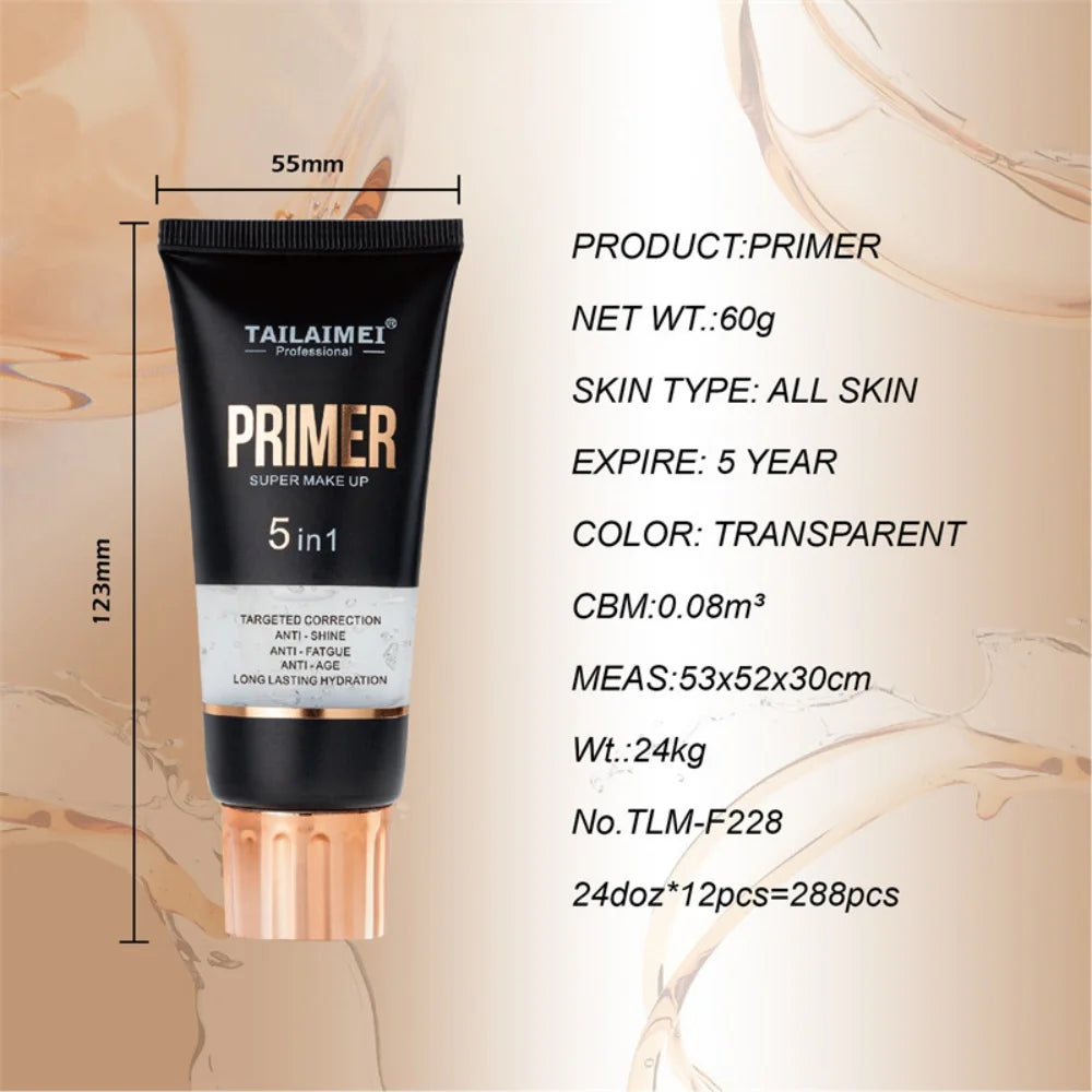 Tidesmit 5 in 1 oil control face primer gel detail view for long lasting moisturizing makeup base