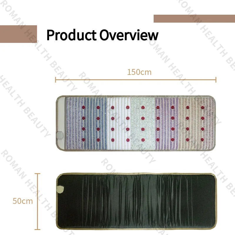 Far Infrared PEMF Bio-Crystal Mat 150x50cm - Heat Therapy Relief Body Shaping Massage Equipment Tidesmit