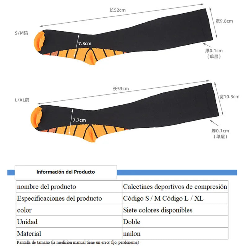 Compression Socks Outdoor Sports Pressure Socks Women and Men's Long Jump Rope Fitness Calf Socks Muscle Unisex Men Socks YS1009