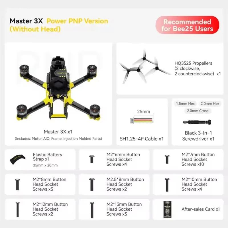 SpeedyBee Master 3X FPV Racing Drone, O4 Pro Digital Performance PNP Without Head Tidesmit