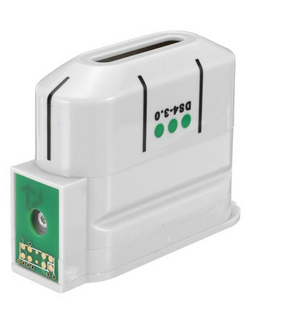 White HIFU machine cartridge, DS4-3.0 facial ultrasound transducer for anti-aging skin tightening home device.