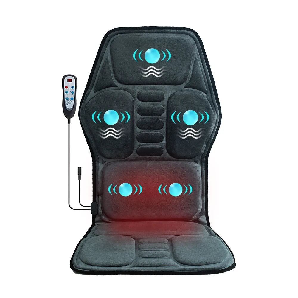 Massage Seat Cushion with Heat & Vibration - Portable Muscle Relief Massage Cushion Velvet EU Plug GERMANY Tidesmit