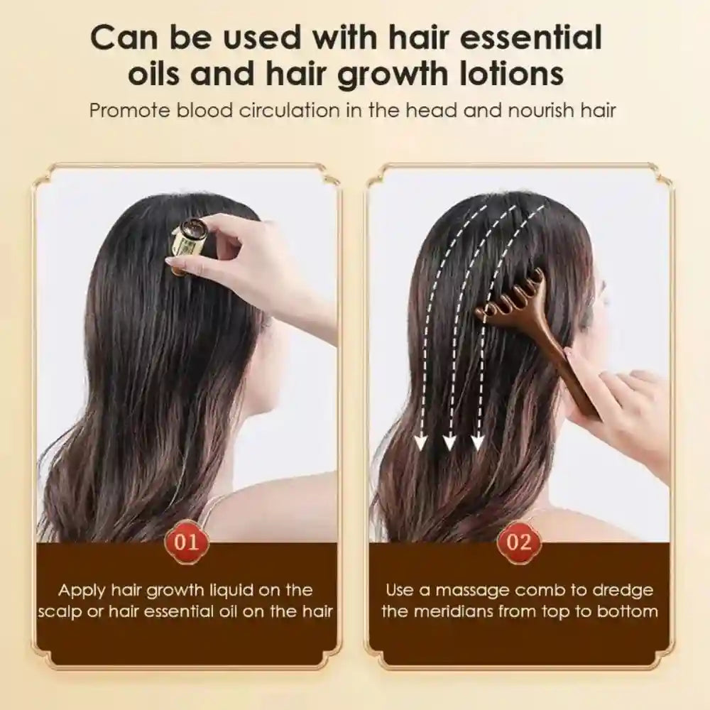 Wooden Meridian Massage Comb | Six-Claw Anti-Static Scalp Relaxation Tool Relaxation Treatment Tidesmit