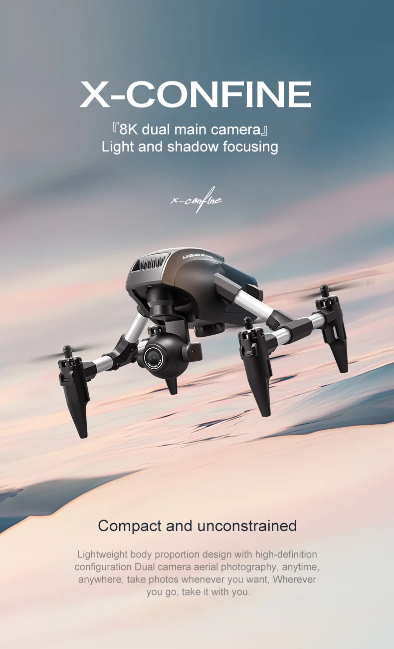 4K Camera Drone with Wide Angle Lens - Foldable V42 Model Tidesmit