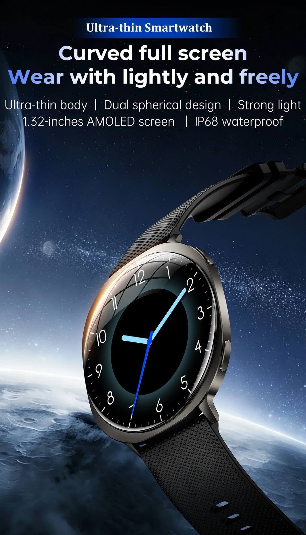 New  Round Curved Screen M301 Smart Watch Flashlight Health Tracking Fitness Sports Modes IP68 Waterproof Smartwatch Men Women