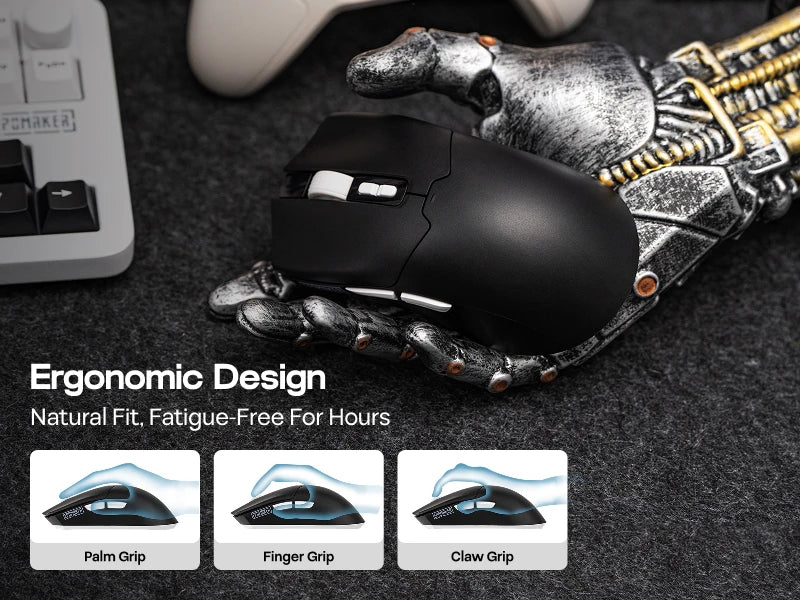 EPOMAKER Click Lite Tri-mode Wireless Ergonomic Contours Gaming Mouse with PAW3311 Sensor & 800–24 000 DPI for Gaming