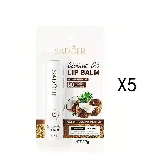 Coconut Lip Balm - Nourishing Lip Treatment for Lasting Hydration Lip Care Coconut (5pcs) Tidesmit