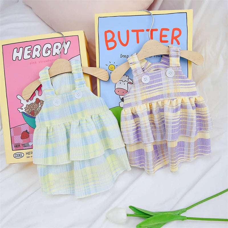 Candy Color Puppy Dog Layered Skirt Dresses Spring Summer Pet Clothes for Small Dogs Poodle Yorkshire mascotas Princess Dresses