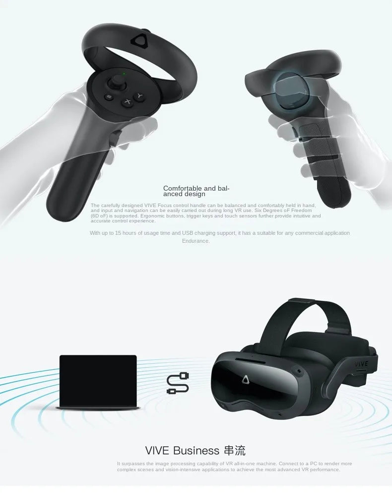HTC Vive Focus 3 VR Headset: 5K Wireless PC VR System - Tidesmit Tidesmit