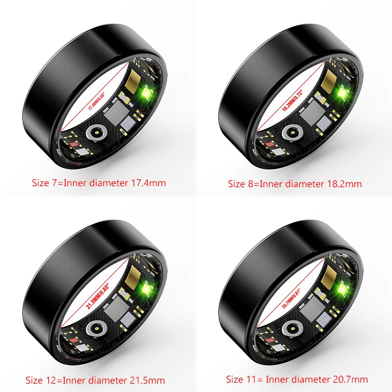 Smart Health Tracker Ring - Heart Rate & Oxygen Fitness Monitor Tidesmit