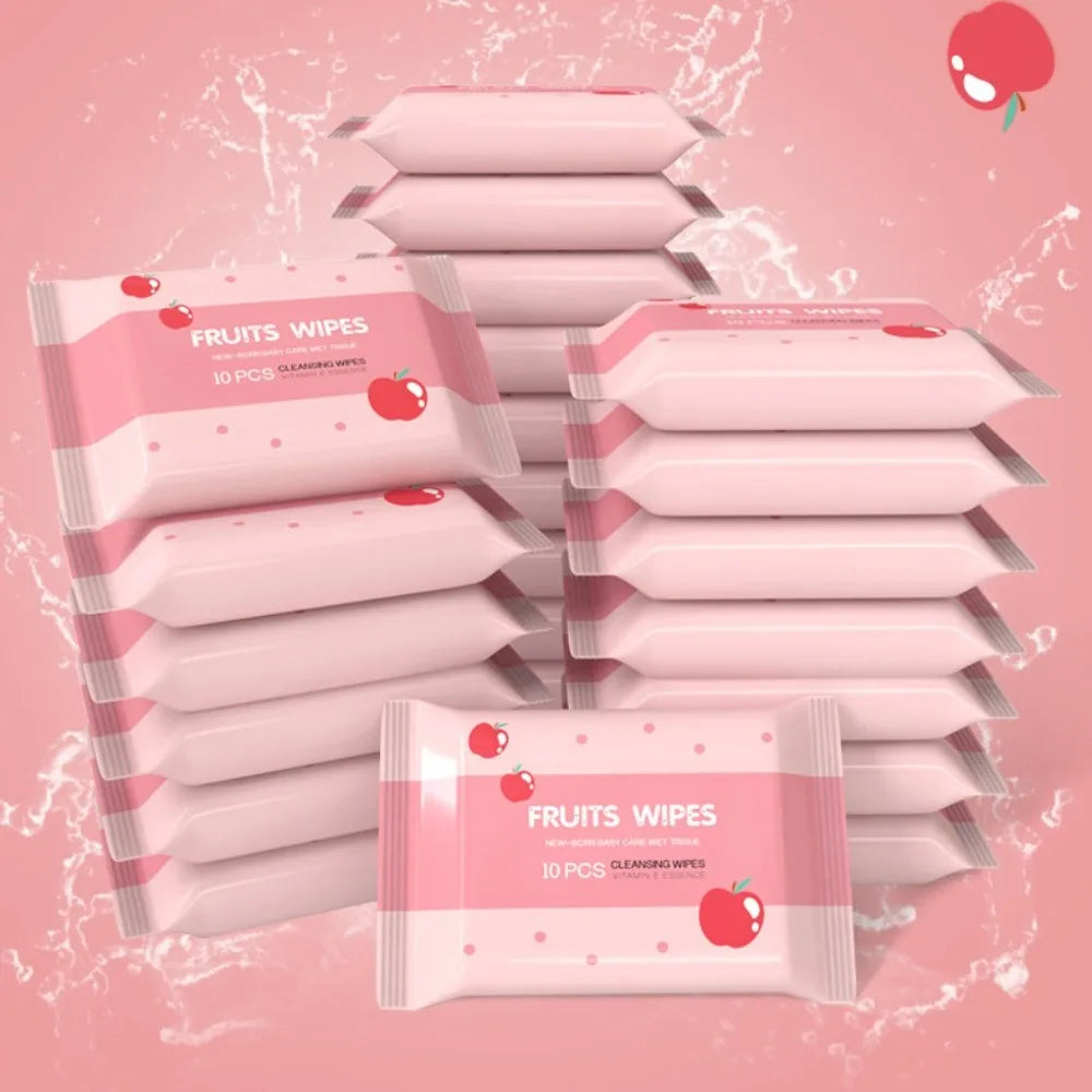10Pcs/Pack New Spunlace Nonwoven Fabric Baby Wipes Portable EDI Pure Water Baby Care Tools Extractable Disposable Wet Wipes