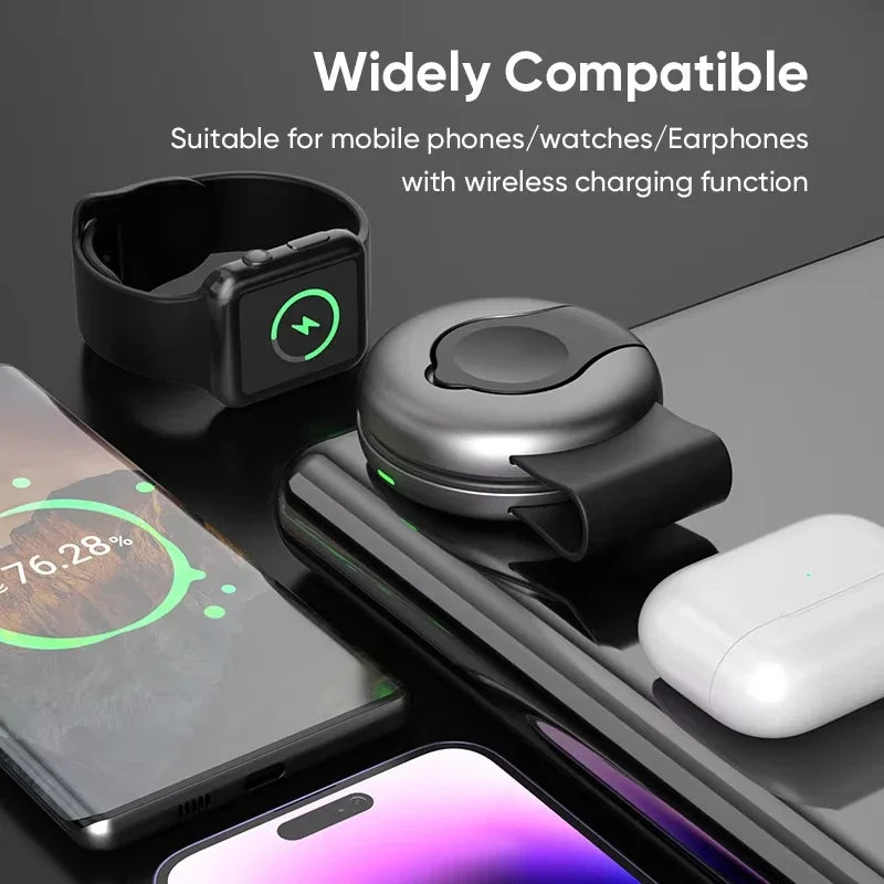 3-in-1 Wireless Travel Charger: Foldable MagSafe Compatible Dock Tidesmit
