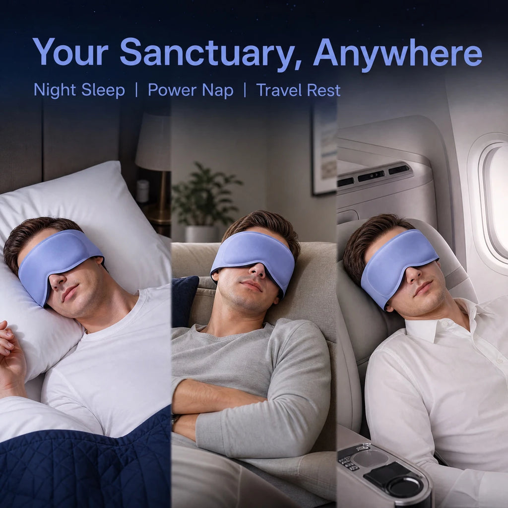 Sleep Eye Mask, 3D contour design with gravity beads inside, weighted Eye Mask 100% light blocking, relieving eye fatigue