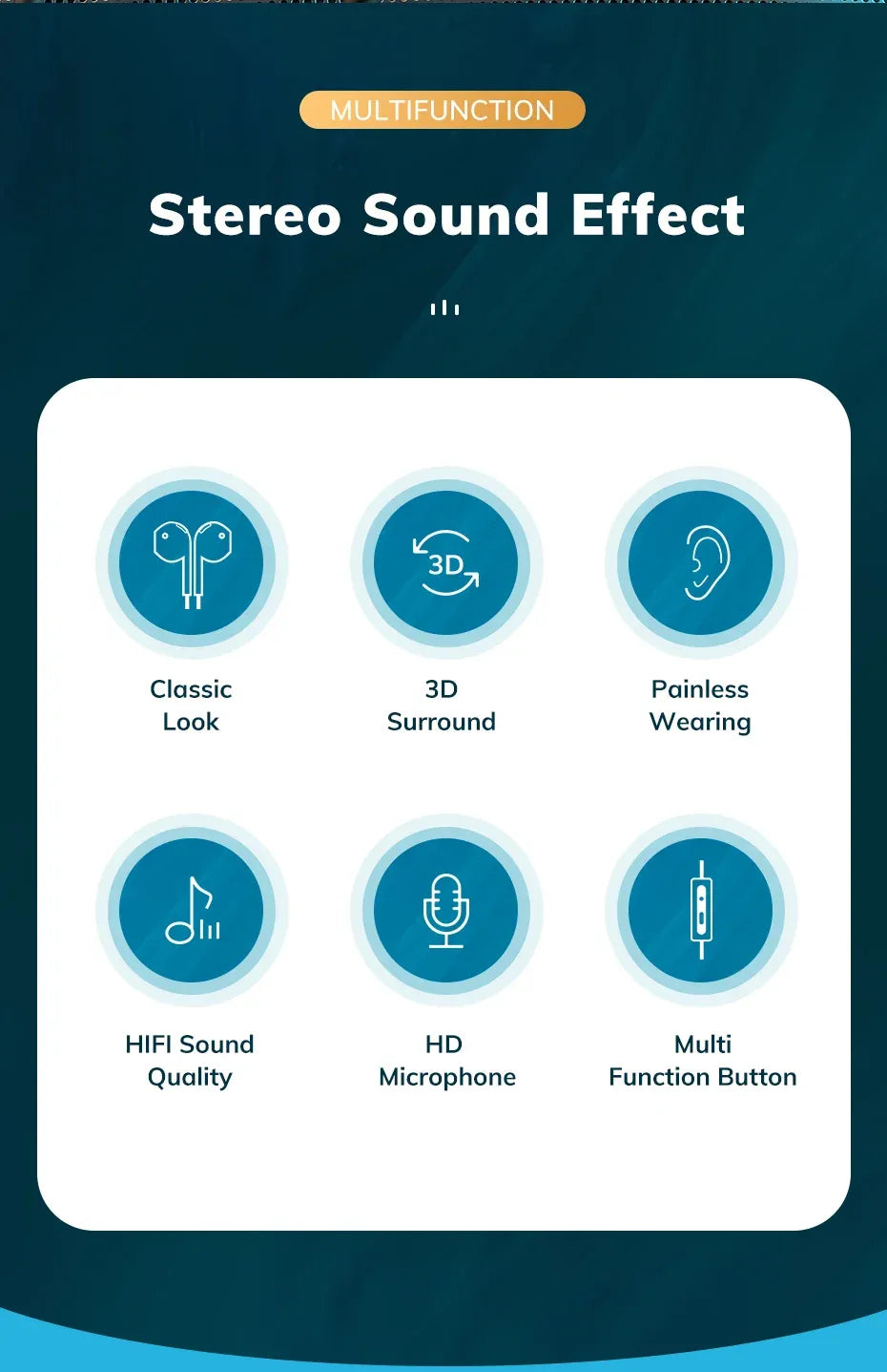 Wired In-Ear Headphones with Mic HiFi Sound by Tidesmit Tidesmit