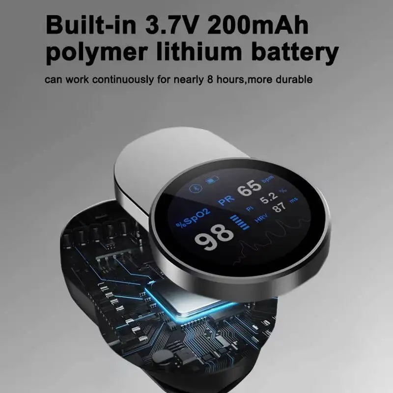 JYoucare rechargeable Bluetooth Fingertip Pulse Oximeter Accurate spo2 PR PI HRV Led Screen finger oximeters Oxygen Saturation