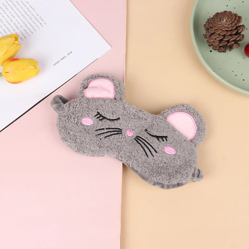 1pc Sleeping Mask Sleeping Blindfold Soft Plush Eye Masks Cute Cat Eye Cover Plush Mask Eyepatch Nap Health Eye Cover