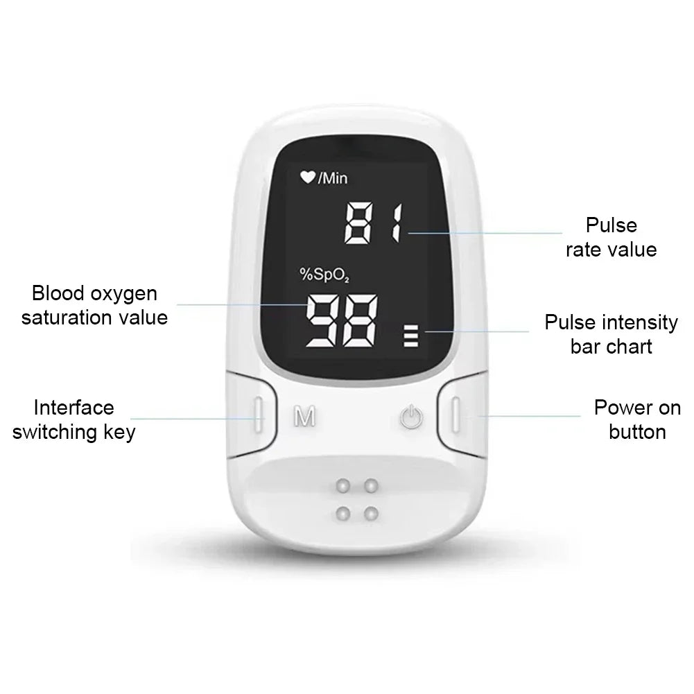 Finger Pulse Oximeter OLED Blood Oxygen Saturation Heart Rate Monitor Oxymeters Medical With Respiratory Digital Oximeter