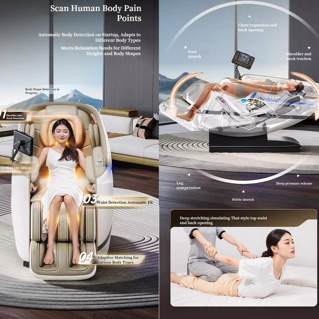 Zero Gravity SL Track Massage Chair with Heat Therapy - Tidesmit Body Shaping Massage Equipment Tidesmit