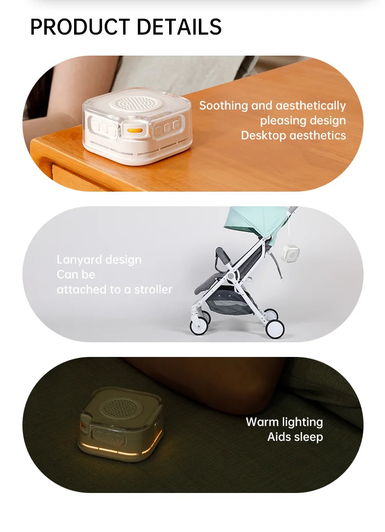 White Noise Machine with Bluetooth Function, Bluetooth Speaker, Sleep Aid Machine with Night Light for baby Adults