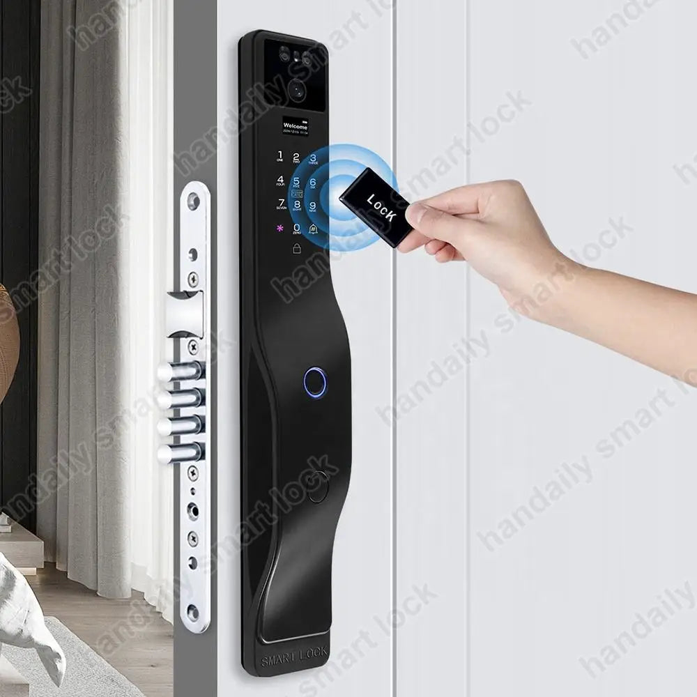 Face Recognition Smart Door Lock Israel Mortise Wifi Fingerprint Cerradura Tuya Inteligente Digital Lock With Camera For Home