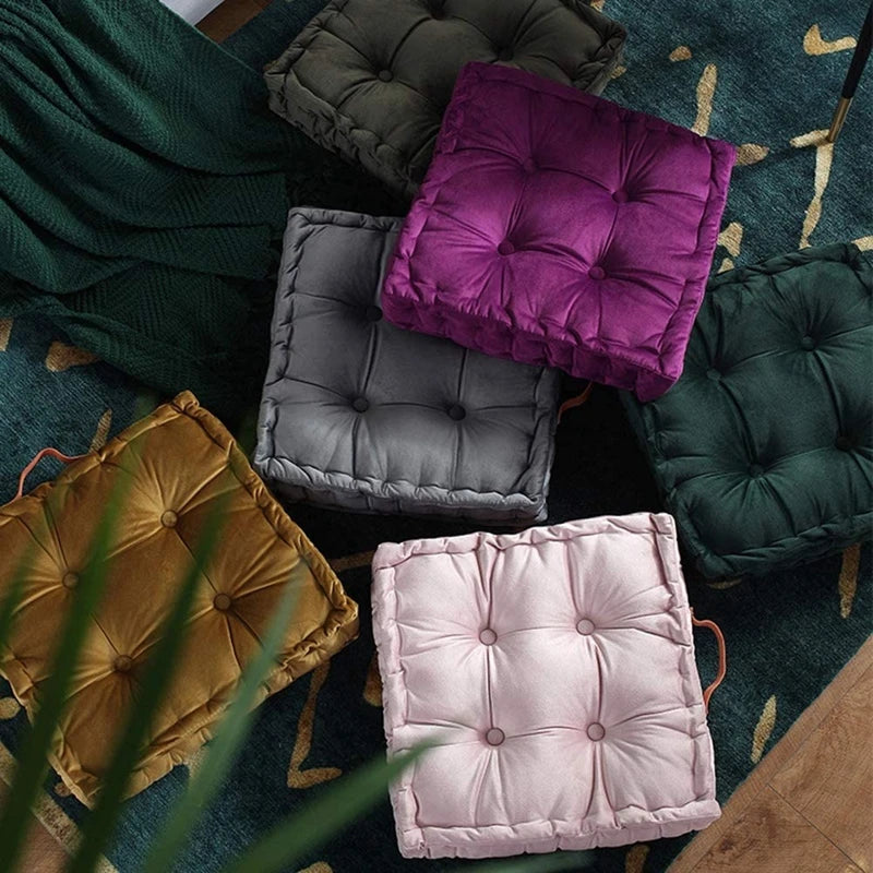 Square Thick Floor Seating Cushions Tufted Meditation Pillow Floor Pillow Seating with Carrying Handle Tatami Pad Christmas Gift