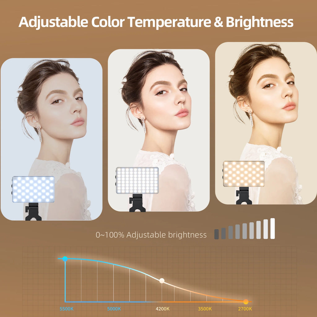 Portable LED Selfie Light CL-V12A - Adjustable Color Temperature Tidesmit