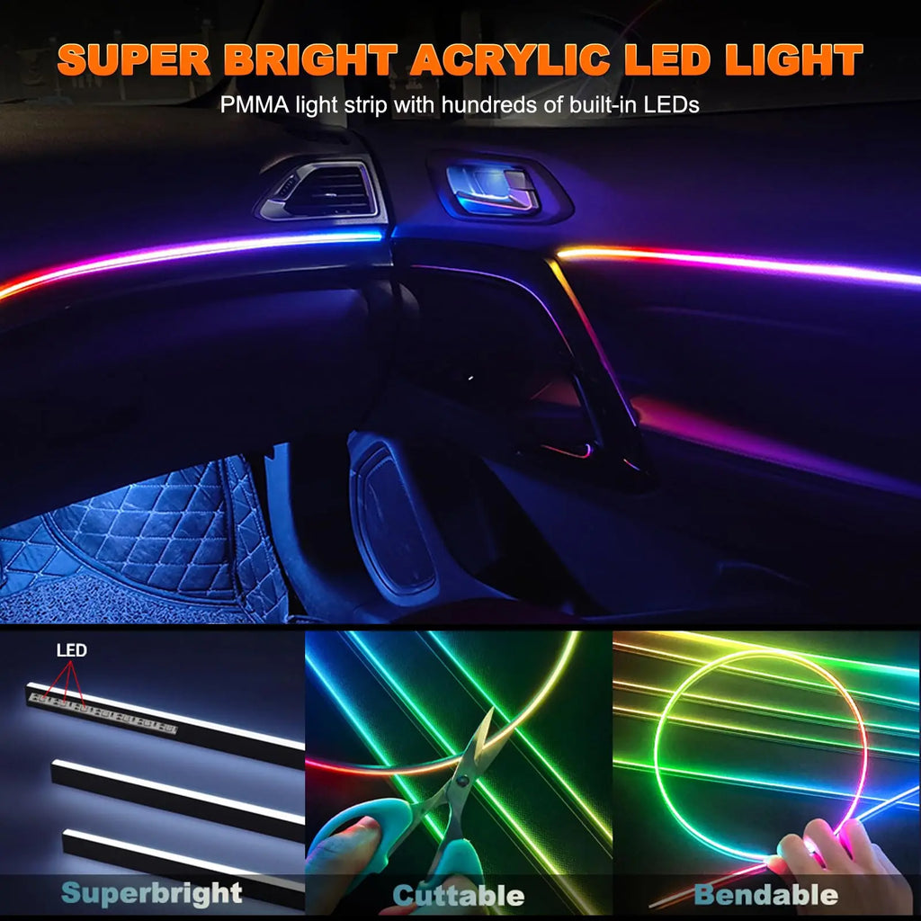 Tidesmit RGB Car Ambient LED Interior Lights with App Control Tidesmit