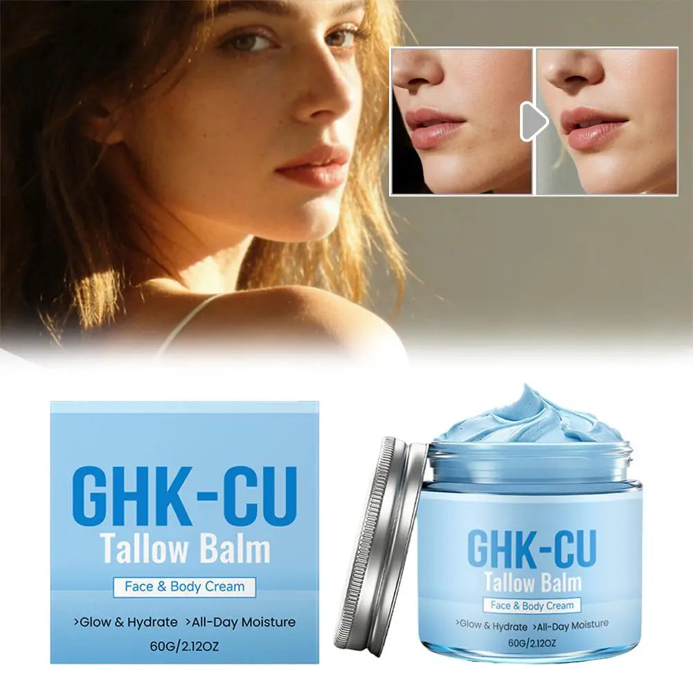 1/2/3/5PCS 60g GHK-Cu Tallow Balm Face & Body Cream - Copper Peptide Moisturizer for Dry Skin, Firming & Hydrating