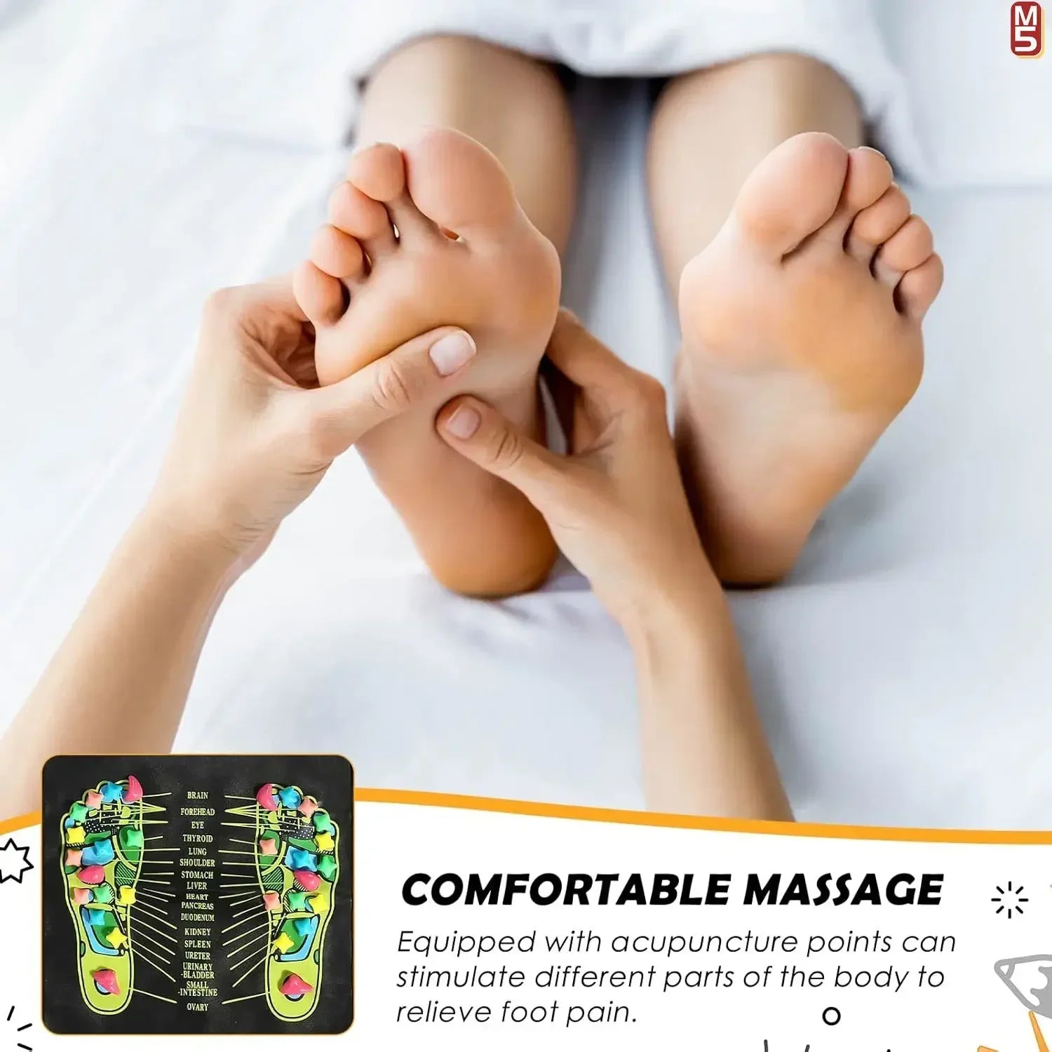 Foot Massage Mat - Acupressure Reflexology Pad for Home Wellness Relaxation Treatment Tidesmit