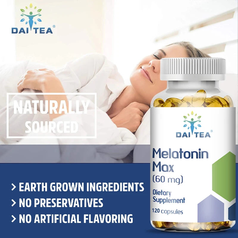 Melatonin Capsules Dietary Supplement - Relieve Insomnia, Help Improve Sleep Quality, Reduce Waking Time, Help Deep Sleep