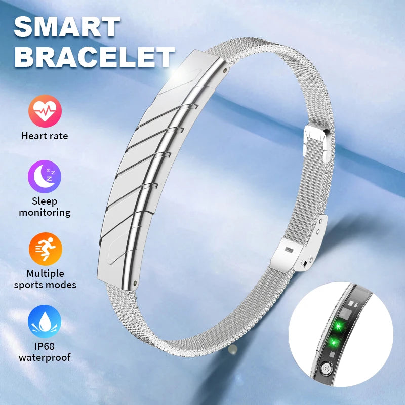 2026 New Bluetooth Smart Bracelet Health Wristband Heart Rate Sleep Stress Monitoring Sport Fitness Tracker No Screen Smartwatch