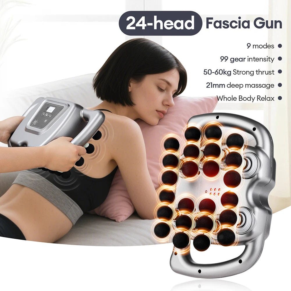 Deep Tissue Massage Gun with 99 Speed Settings and Heat Therapy Back Massage Instrument Tidesmit