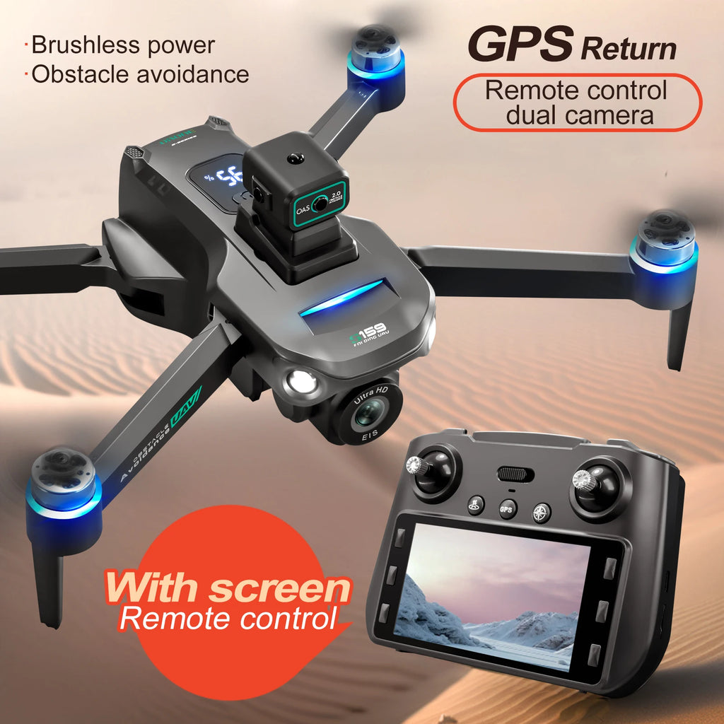 4K GPS Drone with Dual Camera and Remote Screen - Foldable Design Tidesmit