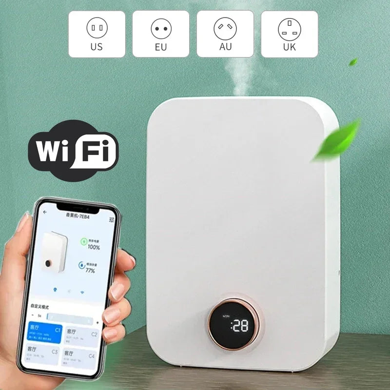 Smart Essential Oil Diffuser Fragrance Aromatherapy Scent Diffuser Machine Air Freshener Waterless Aroma Diffuser for Hotel