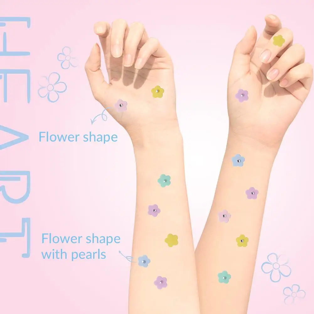 Multicolored Flower-shaped Hydrogel Acne Patch With Pearl/diamond