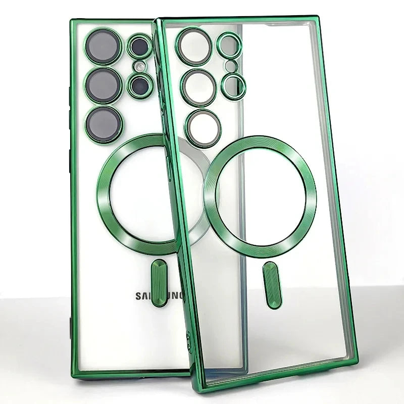 Magnetic Wireless Charging Phone Case for Samsung Galaxy S25 Ultra Series Green Tidesmit