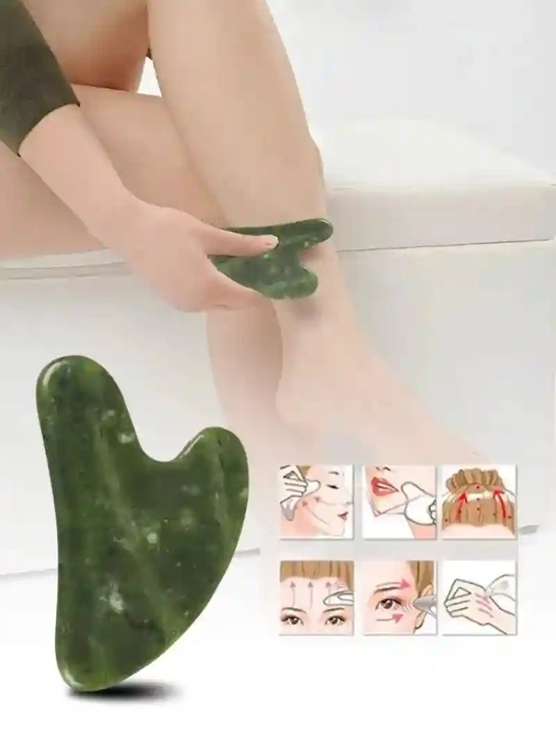 Natural Xiuyan Jade Gua Sha Heart-Shaped Facial Massage Tool Massage Roller Tidesmit