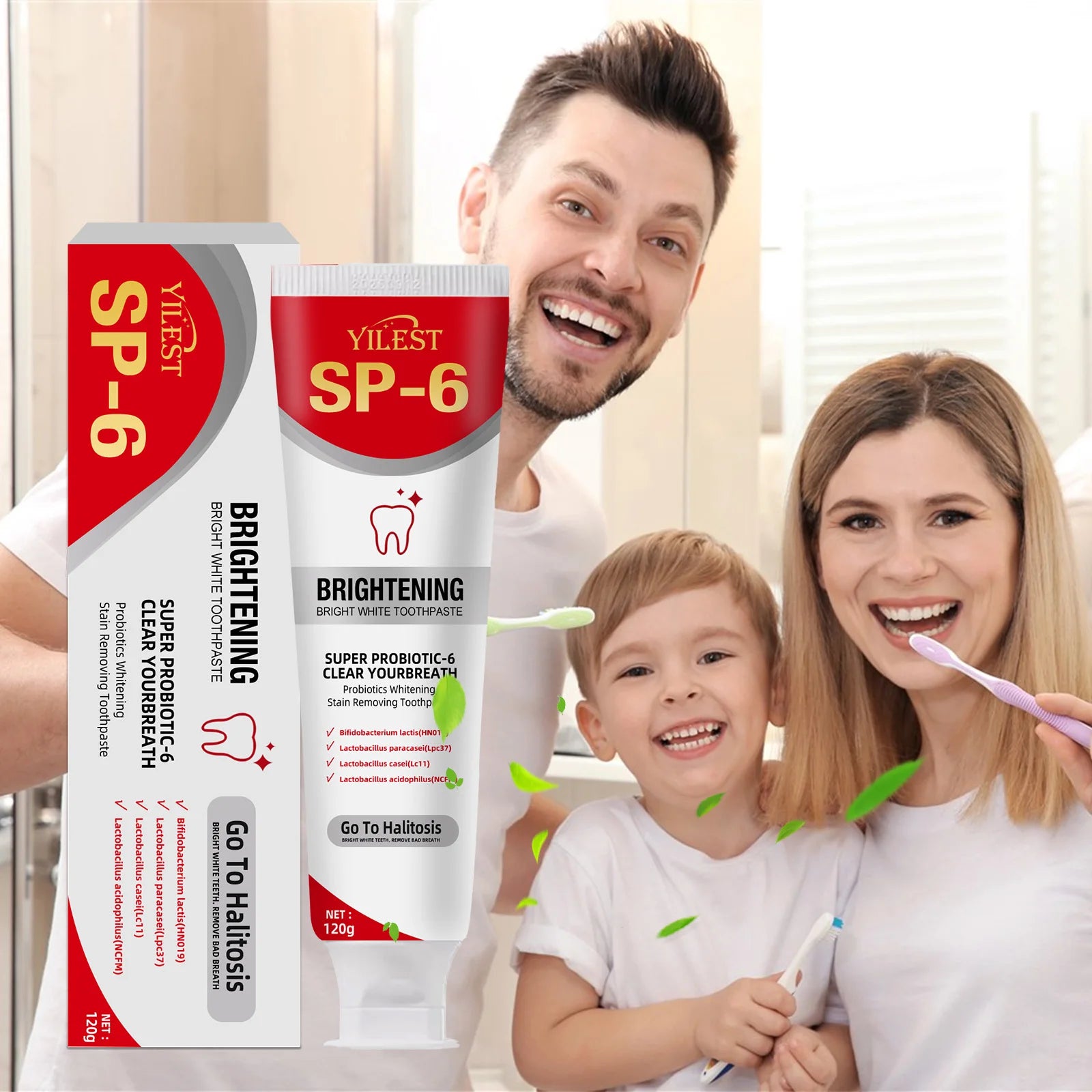 Tidesmit SP-6 Probiotic Whitening Toothpaste 120g for plaque removal, dental caries prevention, and gum health