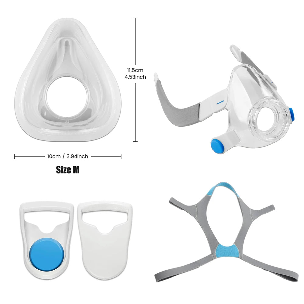 Complete AirFit F20 Full Face CPAP Mask Replacement Set Includes Mask Cushion, Headgear, Frame & Clips for Complete Mask Renewal