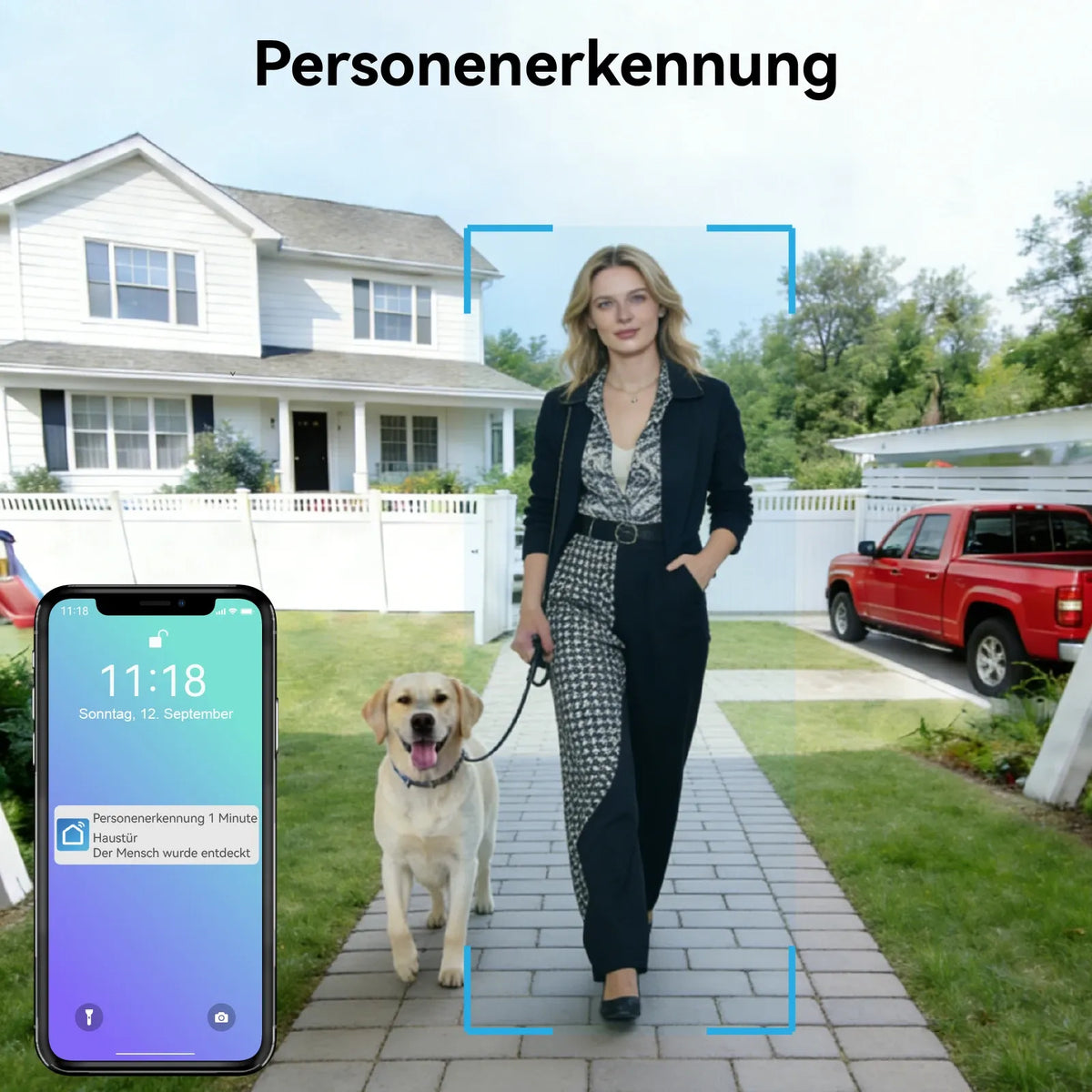 WiFi video doorbell intercom system with smartphone live view screen and outdoor door camera
